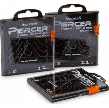 Rybářský háček Háčky zemní Anaconda Piercer Power Carp B-988 TGX 11 ks