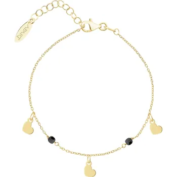 Náramek Pozlacený stříbrný náramek se zirkony - srdce - AP540-8391