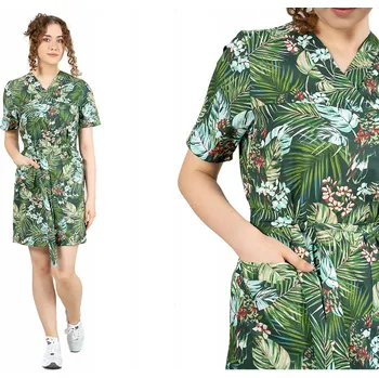 Dámské šaty Šaty lékařská bavlněná se vzory, pohodlná zástěra KATIE pro papoušky, velikost vel.