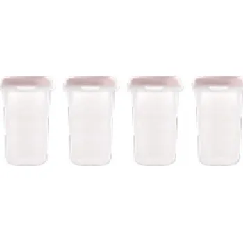 Dóza na potraviny Hermeticky uzavíratelné dózy na potraviny Terra 4x330 ml - pudrová růžová