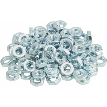 Matice Šestihranná matice nízká M8 8 x 4 mm 100 KUSŮ BÍLÝ POZINK