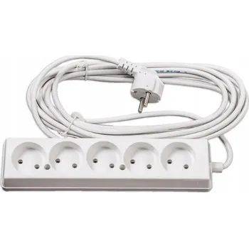 Napájecí kabel Prodlužovací Kabel Maan 5 m, 5 ks bílá