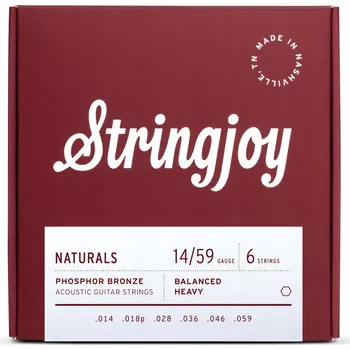 Příslušenství pro strunný nástroj Struny pro akustickou kytaru Stringjoy NATURALS Phosphor Bronze 14-59