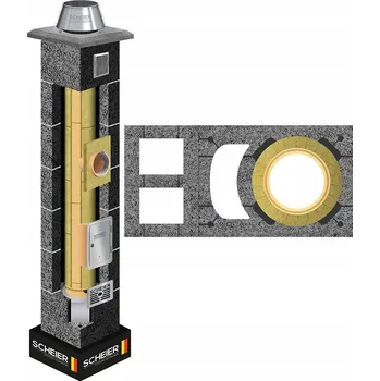 Komín Keramický komín, komínový systém KW+W2, průměr 180 mm, 12 m, 36x74, izolovaný, zateplený