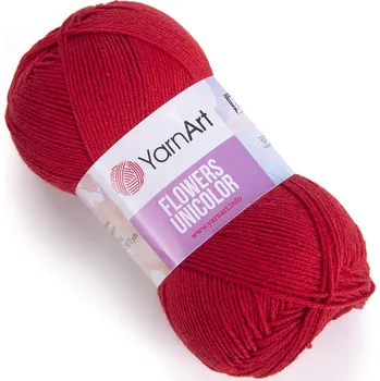 Yarn Art Flowers Unicolor 738 červená
