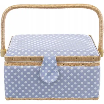 Úložný box Kufřík Orion s přihrádkami, modrý s puntíky 30 x 23 x 16 cm