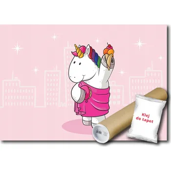 Fototapeta Vliesová fototapeta 312x219 Jednorožec na růžovém pozadí + lepidlo