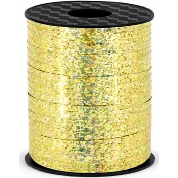 Stuha HOLOGRAMOVÁ ZLATÁ STUHA na balónky, 225 m