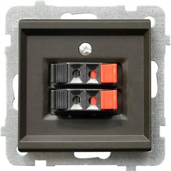 Elektrická zásuvka Ospel Sonata čokoládová - reproduktorová zásuvka GG-2R/m/40