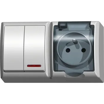 vypínač Dvojitý vypínač Klasický Ospel bílý ZH-Ł2SG/00/d