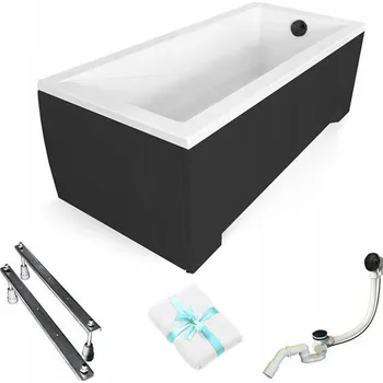 Vana Obdélníková akrylátová vana Besco Modern s bočním odtokem 170 x 70 cm