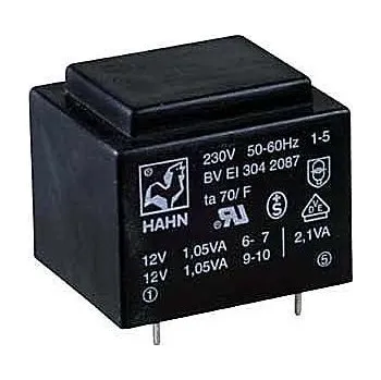 vypínač Trafo DPS 2,6VA 1x12V(0,22A) 32,5x27,5x26,8 HAHN