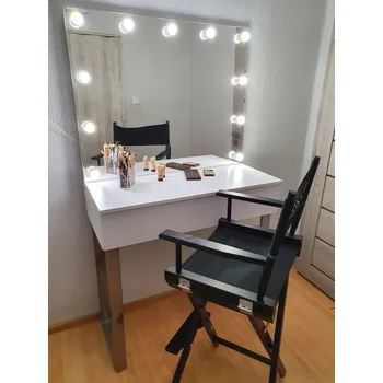 Toaletní stolek Toaletní stolek AMI 100 SILVER chromované nohy pro líčení, make-up, vizáž