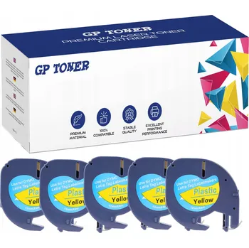 Pásek do tiskárny 5x Páska do DYMO LetraTag 12mm x 4m žlutá 59423