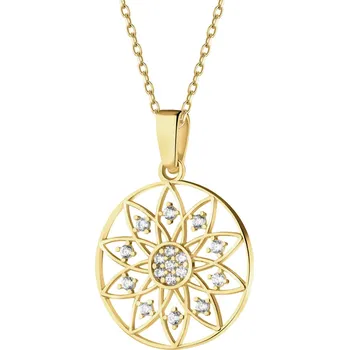 Přívěsek Zlatý přívěsek se zirkony - rozeta - AP540-6655