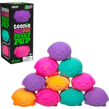 Cestovní hra Schylling NeeDoh Mačkací antistresová štěňátka Oranžová, zelená, růžová