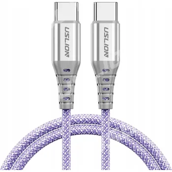 Datový kabel Kabel USLION USB typ C - USB typ C 1 m fialový