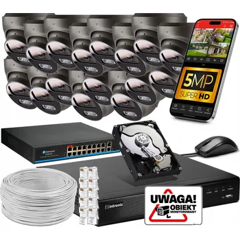 IP kamera Sada IP PoE MONITORINGU 16 KAMER (černé) 5MPx 1TB AUDIO + SWITCH