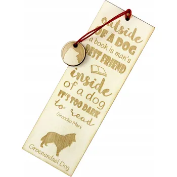 Doplněk ke knize Groenendael Belgický ovčák gravírovaná záložka do knihy se psem
