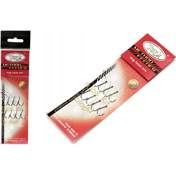 Rybářský háček YORK Hotový návazec s gumičkou, háček velikost 10, vlasec 0.22mm, 8ks