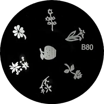 ŠABLONA S VZORY PRO RAZÍTKA NA NEHTY XS B 80