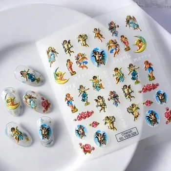 samolepka Samolepky na nehty 3D Samolepicí Vystouplé vzory ANDĚLÍČCI