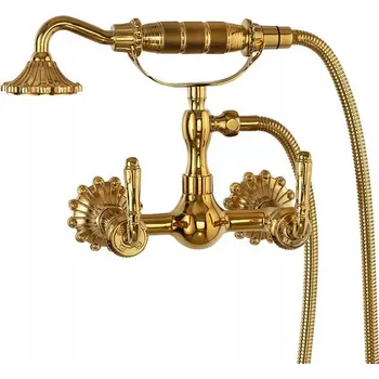 Vodovodní baterie Dvouuchytová nástěnná sprchová baterie Silla Retro zlatá