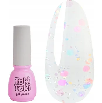Přípravek na nehty Hybridní vrchní lak Toki-Toki Glitter Top No wipe 5 ml