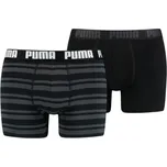 PUMA - PÁNSKÉ BOXERKY HERITAGE STRIPE BOXER 2P ČERNÉ 907838-05M