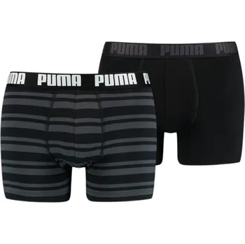Boxerky PUMA - PÁNSKÉ BOXERKY HERITAGE STRIPE BOXER 2P ČERNÉ 907838-05M