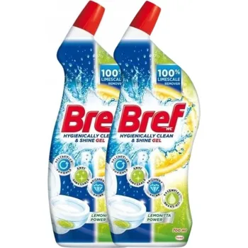 WC čistič Bref Hygiene Gel na WC Lemonitta Power 2x700ml