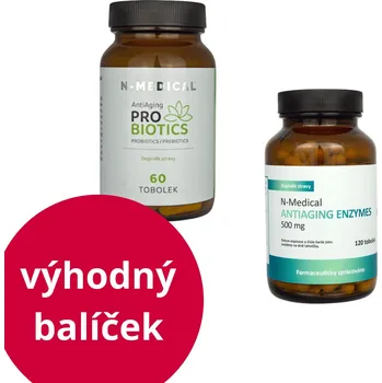 Tělové mléko Prémiová sada N-Medical Antiaging Probiotics + Antiaging Enzymes Prémiová nabídka 2 produktů se slevou 5 %