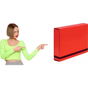 Klapková deska červená Vaupe Box Caribic A4 50mm s gumou na dokumenty