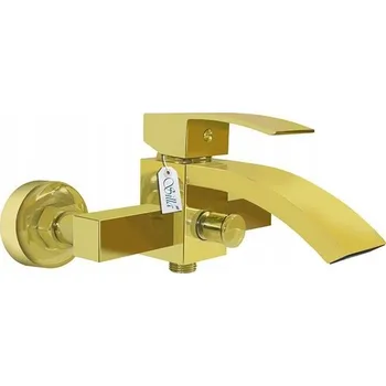 Vodovodní baterie Nástěnná vanová baterie páková Silla CASCADE zlatá
