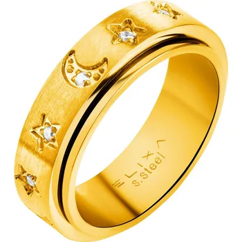 Prsten Prsten z ušlechtilé oceli se zirkony - Měsíc, hvězdy - EL537-2131