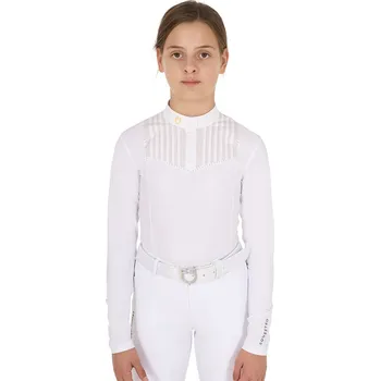 EQUESTRO Triko závodní Rhinestone Equestro, dívčí, bílé 12 let
