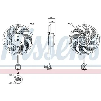Chladič motoru Větrák, chlazení motoru NISSENS 85596
