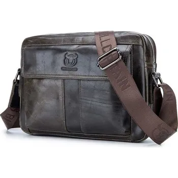 Bullcaptain pánská kožená vintage taška Ursan Hnědá BULLCAPTAIN 97k-cube