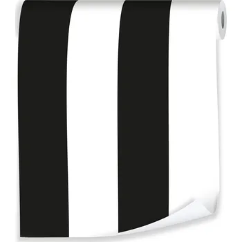 Tapeta Tapeta černo-bílé pruhy, tapeta na zeď role 10 m