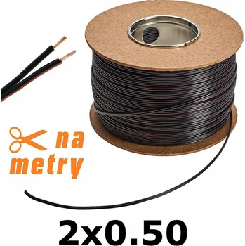 elektrický kabel KABEL / DRÁT pro LED, 2žilový, 1 m, 2x0,50, ČERNÝ