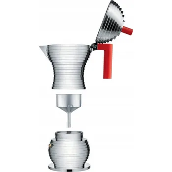 Kávovar Moka konvice Pulcina na kávu 300 ml, tlaková, červená, Alessi