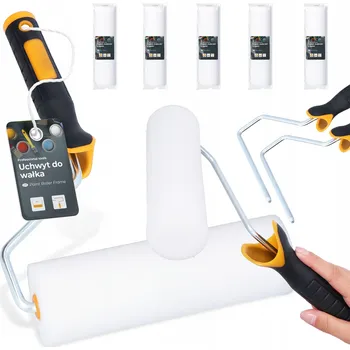 Malířský váleček 5x VÁLEČEK MALÍŘSKÝ Pěnový 18 cm Náhradní Pro Malování Nábytku Houbový + 2x DRŽÁK