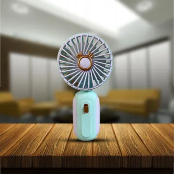 Domácí ventilátor MINI USB VENTILÁTOR S NABÍJENÍM - FIALOVÝ S AKVA MODROU - 677-54