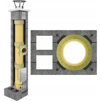 Komín Keramický komín, komínový systém KW2 fi 180 15m sada 36 x 54 cm kompletní