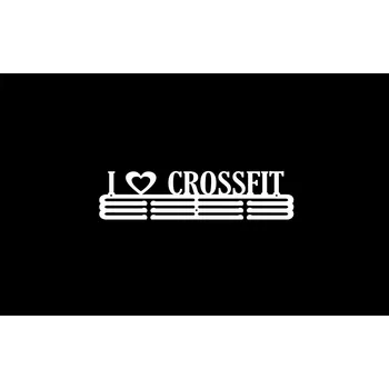 Věšák I Love CrossFit #3 BÍLÝ Věšák na medaile 40 cm