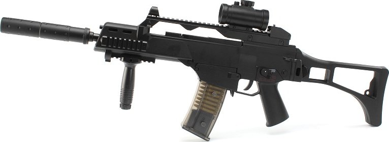 ASG Airsoftová zbraň DLV36, kompletní set s příslušenstvím