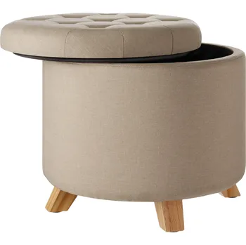 Taburet TecTake GmbH 403966 taburet suna čalouněný - lněný vzhled s úložným prostorem - písková