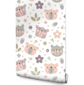 Fototapeta Tapeta pro děti ZVÍŘATA, skandinávský styl