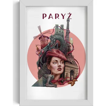 Obraz Obraz nástěnná dekorace Paříž Eiffelova věž Notre Dame Moulin Rouge 20x30 cm