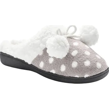 Dámské pantofle Fleecové pantofle s puntíky šedá 37